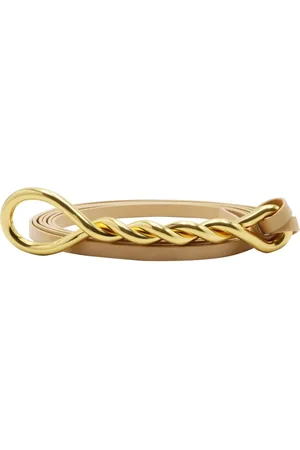 Bottega Veneta Femme, Accessoires, Brun, Taille: ONE Size Ceinture en cuir nappa avec détails dorés