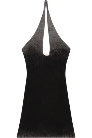 Diesel Femme, Robes, Noir, Taille: 38 FR Robe Tricotée Dos Nu à Col Halter