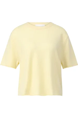 Lisa Yang Femme, Tops, Jaune, Taille: 38 FR T-shirt en cachemire au design moderne
