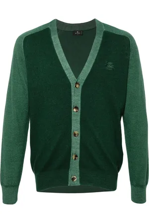 Etro Homme, Pulls, Vert, Taille: 4XL Cardigan Casual Brodé