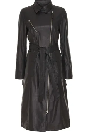 Btfcph Femme, Manteaux, Noir, Taille: 38 FR Long Jacket Leather 100017