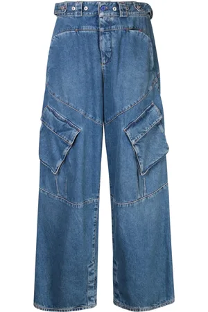 MARCELO BURLON Homme, Jeans, Bleu, Taille: S Cargo Jeans avec Patch Logo