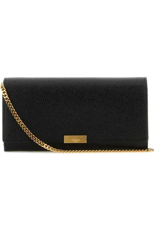 Thom Browne Femme, Sacs, Noir, Taille: ONE Size Pochette à Rabat avec Plaque Logo
