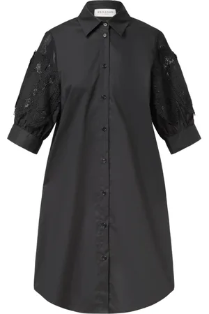 ERMANNO SCERVINO Femme, Robes, Noir, Taille: 36 FR Chemise brodée avec élégance moderne