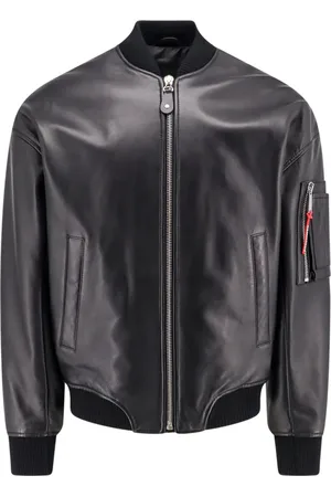 Dsquared2 Homme, Vestes, Noir, Taille: L Blouson Bomber en Cuir Noir