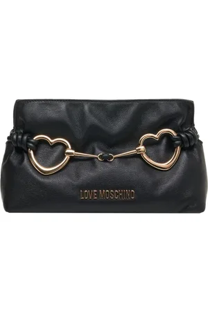 Moschino Femme, Sacs, Noir, Taille: ONE Size Pochette noire avec détail logo