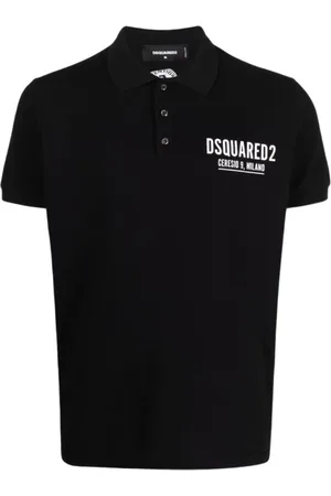 Dsquared2 Homme, Tops, Noir, Taille: M Polo Noir avec Fermeture Boutonnée