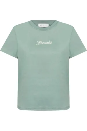 Lanvin Femme, Tops, Vert, Taille: 38 FR T-Shirt Vert Menthe Col Rond