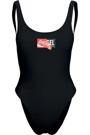 Diesel Femme, Maillots de bain, Noir, Taille: 36 FR Maillot de bain une pièce à imprimé sur le devant