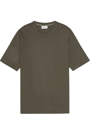 NN.07 Homme, Tops, Vert, Taille: L T-shirt en Coton Mercerisé Coupe Décontractée