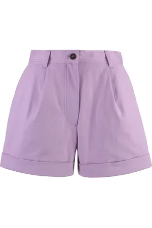 Maison Kitsuné Femme, Shorts, Violet, Taille: 36 FR Short en coton avec revers
