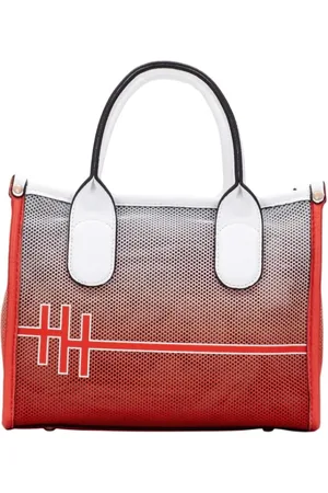 Hispanitas Femme, Sacs, Rouge, Taille: ONE Size Sac structuré en maille corail avec poignées blanches