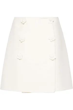 ERMANNO SCERVINO Femme, Jupes, Blanc, Taille: 40 FR Jupe Blanche avec Appliqués Floraux