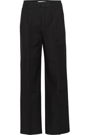 Part Two Femme, Pantalons, Noir, Taille: 42 FR Pantalon large noir avec plis pressés