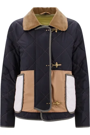 FAY Femme, Vestes, Noir, Taille: 42 FR Veste Matelassée avec Effet Patchwork
