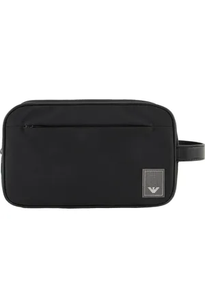 Emporio Armani Homme, Sacs, Noir, Taille: ONE Size Trousse de Toilette Collection Patch Nylon