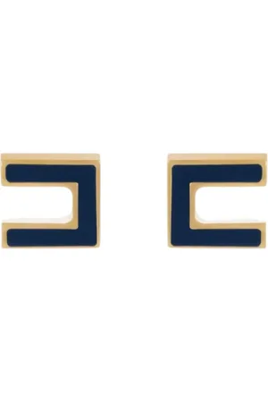 Elisabetta Franchi Femme, Accessoires, Bleu, Taille: ONE Size Boucles d`oreilles Double C Logo