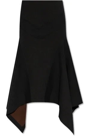 The Attico Femme, Jupes, Noir, Taille: 36 FR Logo Asymmetric Cotton Skirt