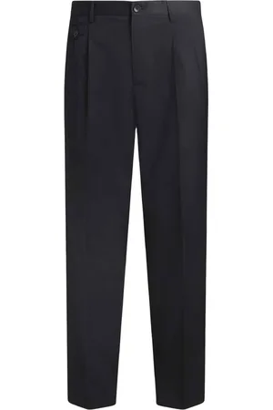 Etro Homme, Pantalons, Bleu, Taille: M Pantalon en Laine Bleu à Jambe Droite