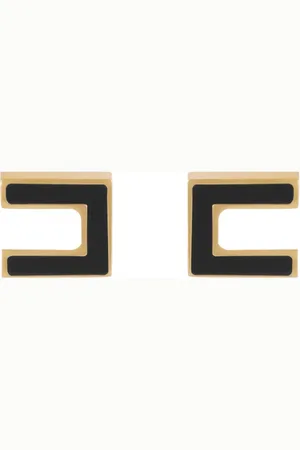 Elisabetta Franchi Femme, Accessoires, Noir, Taille: ONE Size Boucles d`Oreilles Logo Double C en Métal