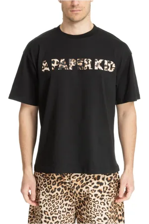 A PAPER KID Homme, Tops, Noir, Taille: S T-shirt à motif et logo