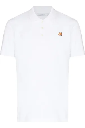 Maison Kitsuné Homme, Tops, Blanc, Taille: S Polo Classique avec Écusson Tête de Renard