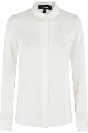 THEORY Femme, Blouses et Chemises, Blanc, Taille: 42 FR Chemise ajustée classique