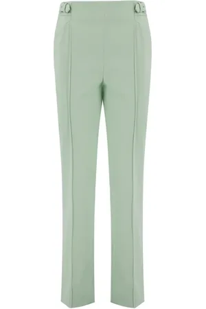 ERMANNO SCERVINO Femme, Pantalons, Vert, Taille: 38 FR Chinos Tailleur à Pinces et Taille Ajustable