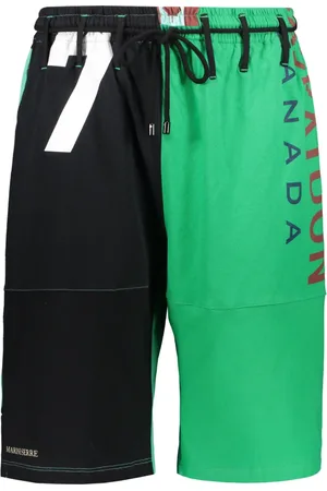 Marine Serre Homme, Maillots de bain, Vert, Taille: XL Bermuda en coton