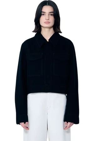 LEMAIRE Femme, Vestes, Noir, Taille: 40 FR Veste Courte en Denim