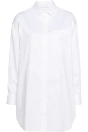 Calvin Klein Femme, Blouses et Chemises, Blanc, Taille: 42 FR Chemise à Manches Longues Décontractée
