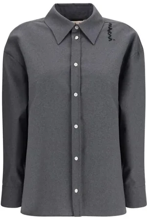 Marni Femme, Blouses et Chemises, Gris, Taille: 36 FR Chemise Asymétrique à Double Manchette