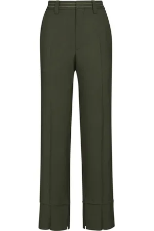 Marni Femme, Pantalons, Vert, Taille: 38 FR Pantalon Droit en Laine