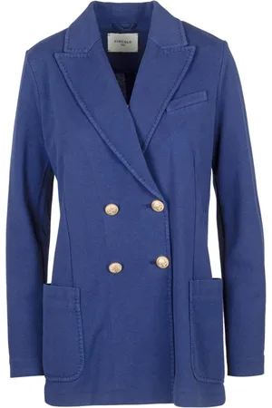 Circolo Femme, Vestes, Bleu, Taille: 34 FR Blazer à double boutonnage en piqué