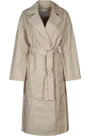 Calvin Klein Femme, Manteaux, Blanc, Taille: 38 FR Trench-coat en coton