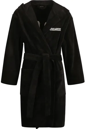 Dsquared2 Homme, Vêtements de nuit et de détente, Noir, Taille: M Peignoir de bain à capuche en coton éponge de luxe