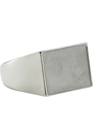 DRIES VAN NOTEN Homme, Accessoires, Gris, Taille: M Bague Carrée en Pierre