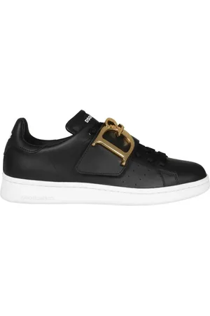 Dsquared2 Femme, Chaussures, Noir, Taille: 38 EU Baskets à bout rond et plaque logo