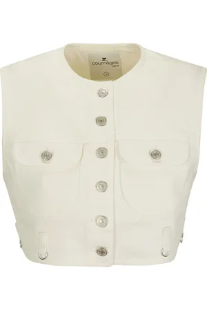 Courrèges Femme, Tops, Blanc, Taille: 40 FR Multiflex Denim Cropped Vest
