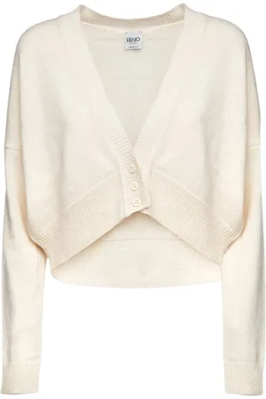 Liu Jo Femme, Pulls, Blanc, Taille: 42 FR Gilet Court à Col en V