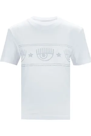 Chiara Ferragni Femme, Tops, Blanc, Taille: 42 FR T-shirt Crystal Logo