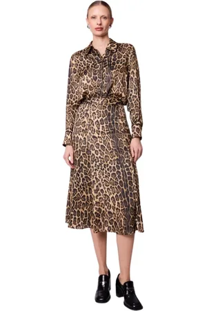 Berenice Femme, Robes, Multicolore, Taille: 38 FR Jupe Jalia | Jupe mi-longue fluide à imprimé léopard
