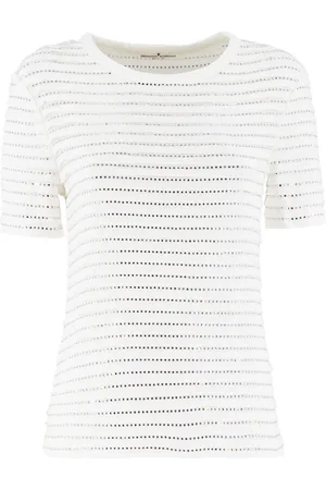 ERMANNO SCERVINO Femme, Tops, Blanc, Taille: 36 FR T-shirt élégant en maille avec cristaux