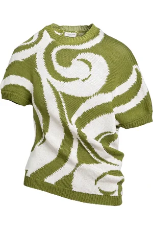 DRIES VAN NOTEN Femme, Pulls, Vert, Taille: 42 FR T-shirt en maille à col rond