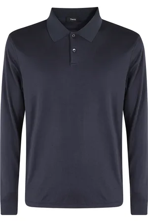 THEORY Homme, Tops, Bleu, Taille: XL Polo Anémone en Tricot Bleu Baltique