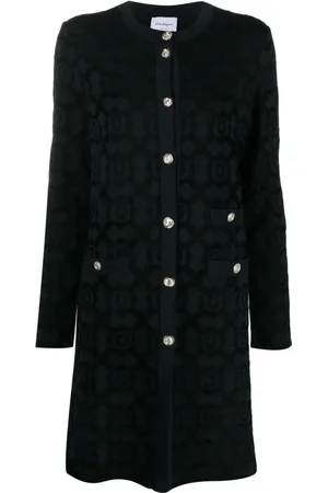 Salvatore Ferragamo Femme, Manteaux, Noir, Taille: 40 FR Manteau Noir Décontracté avec Mélange de Viscose