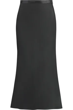 Calvin Klein Femme, Jupes, Noir, Taille: 38 FR Jupe Midi Imprimée Ton sur Ton