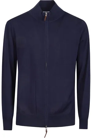BALLANTYNE Homme, Pulls, Bleu, Taille: M Cardigan Élégant à Fermeture Éclair