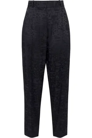 Elisabetta Franchi Femme, Pantalons, Noir, Taille: 38 FR Pantalon Droit Jacquard à Lettres