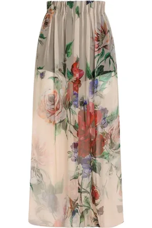 Dolce & Gabbana Femme, Jupes, Multicolore, Taille: 36 FR Jupe en Soie Multicolore Style Élégant